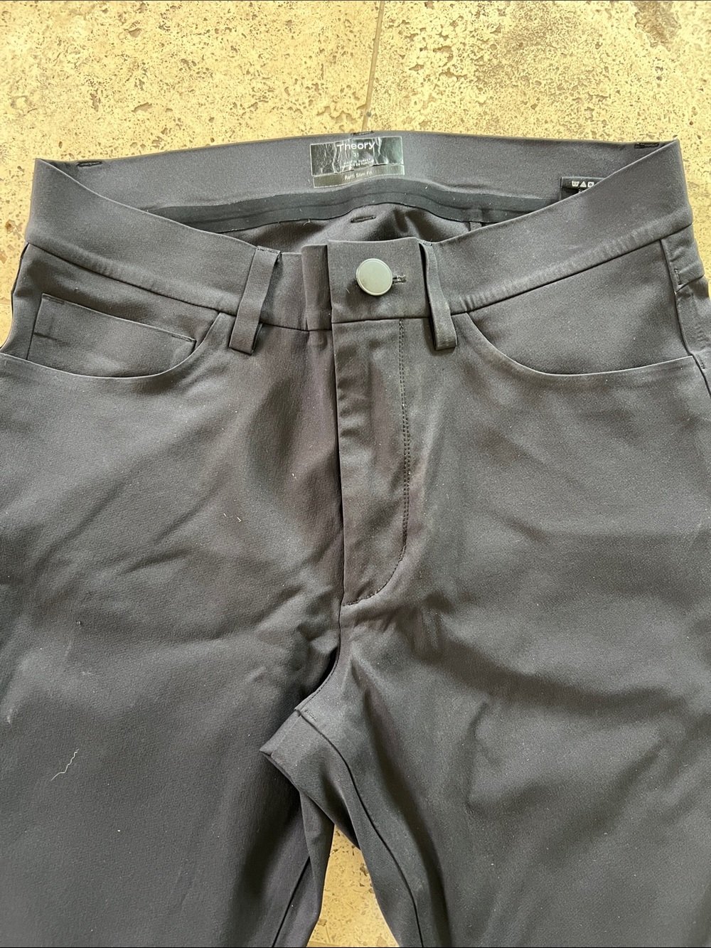 Theory Men's Black Flat-Front Stretch Shorts